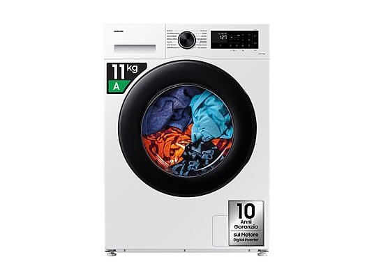 SAMSUNG WW11DG5B25AEET Lavatrice 11 Kg 1400 Giri Classe A con AI Ecobubble e Wi-Fi