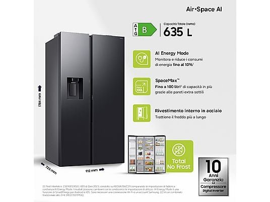 SAMSUNG RS80F66KBFEF frigorifero americano
