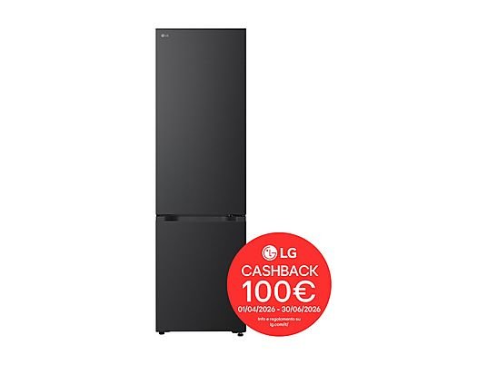 LG GBBS726AEV Fit & Max FRIGORIFERO COMBINATO, A 203 cm, 3 ripiani, Rumorosità 29 dB(A), Essence Black Steel, Classe A