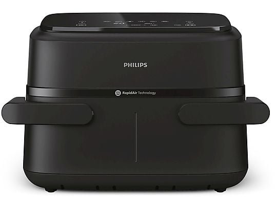 Philips Friggitrice ad Aria Serie 1000 NA150/00 - Doppio Cestello 7.1 L, RapidAir, 2450W, Nero