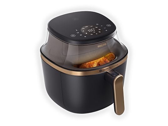 Philips Friggitrice ad Aria Serie 3000 XL NA342/00 - Cestello con Finestra 7.2 L, RapidAir Plus, 2000W, Nero