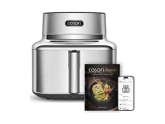COSORI Friggitrice ad Aria Iconic Single CSSE601SC - Cestello 6.2 L, Wi-Fi, 1725W, Acciaio Inox