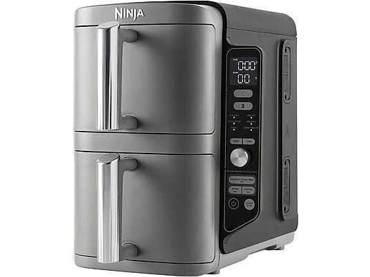 Ninja Friggitrice ad Aria Double Stack XL SL400EU - 2 Cestelli Verticali 9.5 L, 2470W, Grigio