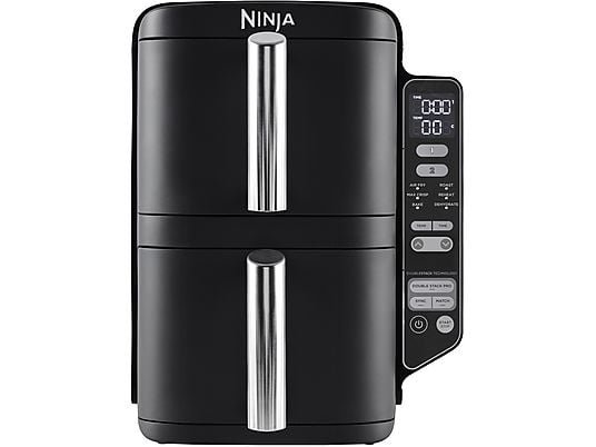 Ninja Friggitrice ad Aria Double Stack SL300EU - 2 Cestelli Verticali 7.6 L, 2470W, Nero