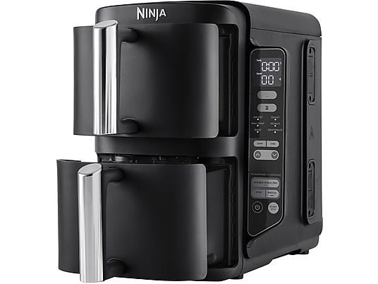 Ninja Friggitrice ad Aria Double Stack SL300EU - 2 Cestelli Verticali 7.6 L, 2470W, Nero