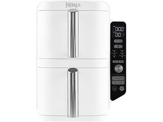Ninja Friggitrice ad Aria Double Stack XL SL400EUWH - 2 Cestelli Verticali 9.5 L, 2470W, Bianco