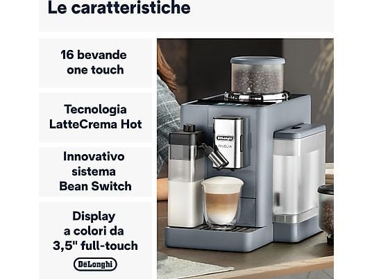 DE'LONGHI Rivelia EXAM440.55.G Macchina Caffè Automatica 1.4L 19 Bar Touch Grigio