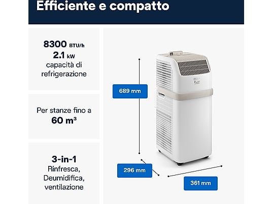 DE'LONGHI Pinguino PAC ES72 Classic Condizionatore Portatile 8300 BTU Monoblocco Classe A