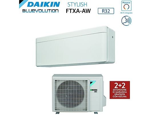 DAIKIN Stylish White FTXA35CW Kit Condizionatore Monosplit 12000 BTU Wi-Fi Bianco