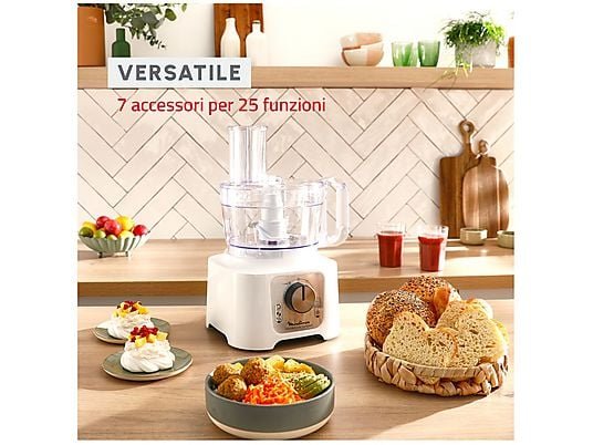 Moulinex DoubleForce Compact FP5441 Robot da Cucina 800W 2.2L Bianco