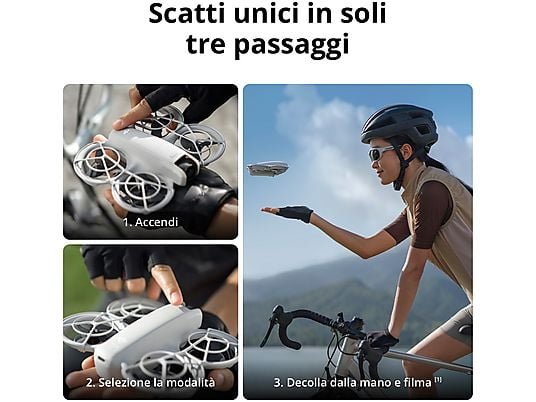 DJI Neo Drone Quadricottero tascabile 4K 12MP 22GB Grigio