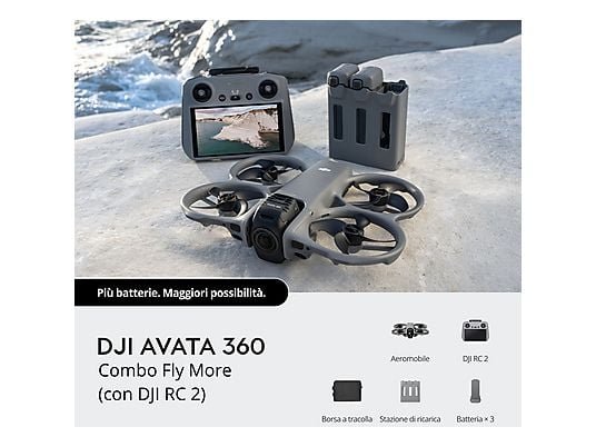 DJI Avata 360 Fly More Combo (RC 2) Drone FPV 4K Due Sensori 64MP Grigio