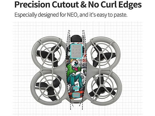Wigento Set Adesivi Protettivi Skin Design Multicolore per DJI Neo Drone e Controller