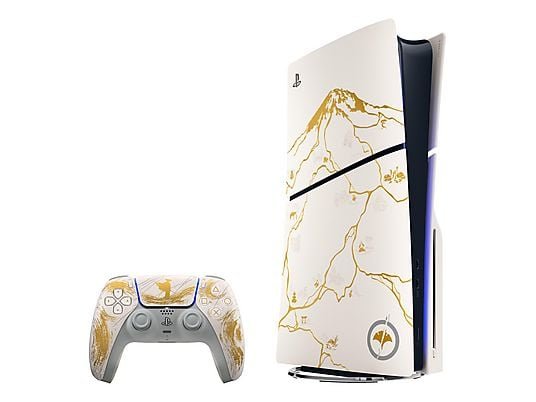 Sony PlayStation 5 Slim Disc Ghost of Yotei Gold Limited Edition Bundle 1TB Bianco / Dorato