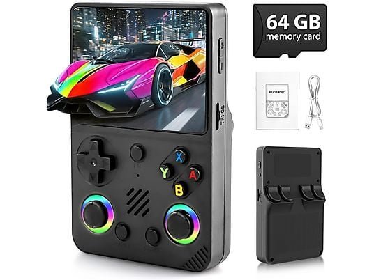 Generic Console Portatile Retrò Schermo 3.5" IPS WiFi 64GB + 128GB Nero