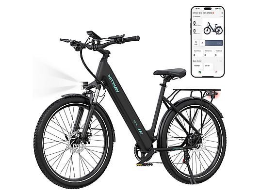 Hitway BK18S Citybike Elettrica Smart 250W 36V Ruote 27.5'' Sblocco App NFC Alluminio Nero