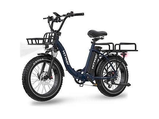 Hitway BK6S Plus Fat Bike Elettrica Pieghevole Smart 250W 1200Wh Ruote 20 Carbonio Nero