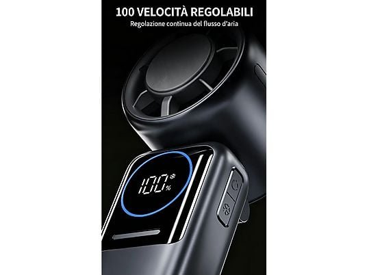 Sunora Mini Ventilatore Portatile Refrigerante Pieghevole a Mano con Display LCD Bianco