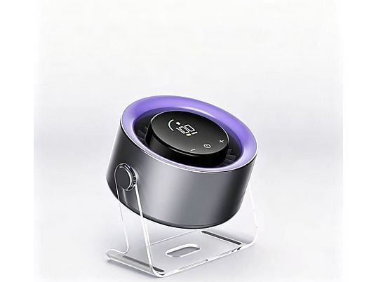Sunora Mini Ventilatore da Tavolo Portatile Inclinabile con Pannello Touch Display LED Grigio