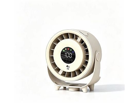 Sunora Mini Ventilatore Turbo da Tavolo Portatile con Schermo LED e Batteria Marrone