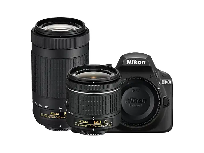 Nikon D3400 Kit Doppia Ottica AF-P DX 18-55mm + 70-300mm Fotocamera Reflex 24.1 MP