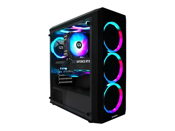 Greed Desktop Gaming MK2 AMD PC Fisso Ryzen 7 5700X RAM 32GB 1TB SSD RX 9060 XT Windows 11 Pro