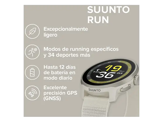 Suunto Run Smartwatch Sportivo 1.32" AMOLED GPS Mappe Offline Grigio