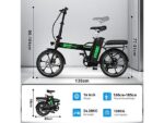 Colorway BK5S Bicicletta Elettrica Pieghevole 250W 36V 12Ah Ruote 16'' Carbonio - immagine 7